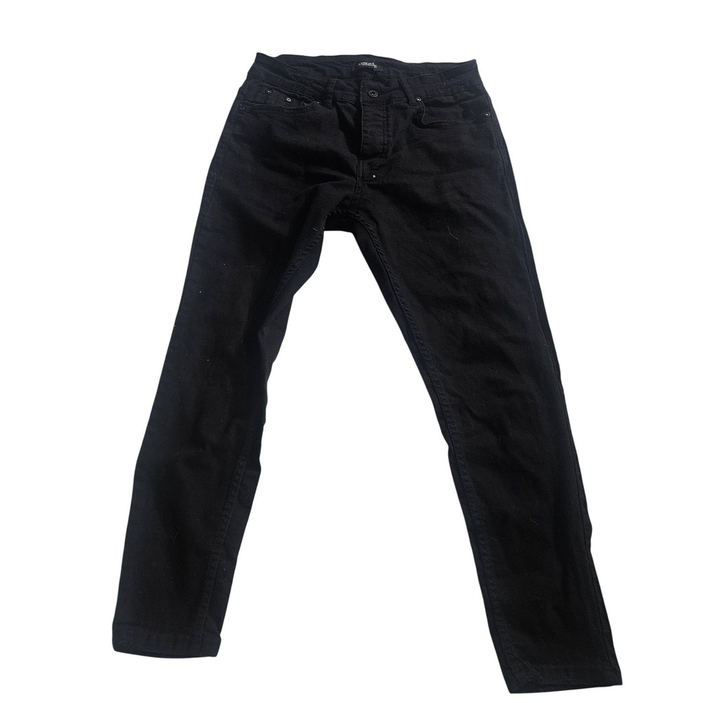 Denim House Jeans Mens 33x32 Black Dark Wash Slim Skinny Stretch Denim Pants